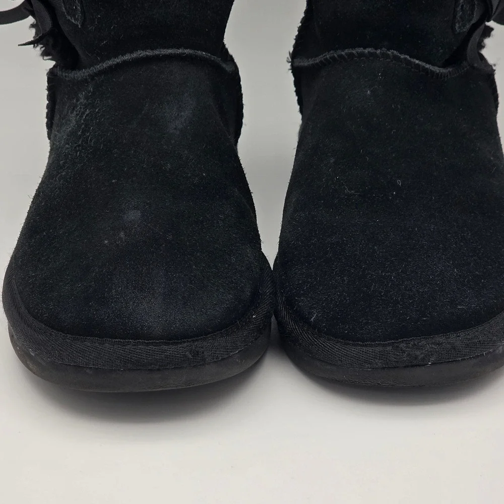 Koolaburra by UGG Victoria Tall‎ Boots Womens 5 Black Suede Triple Bow  Coquette